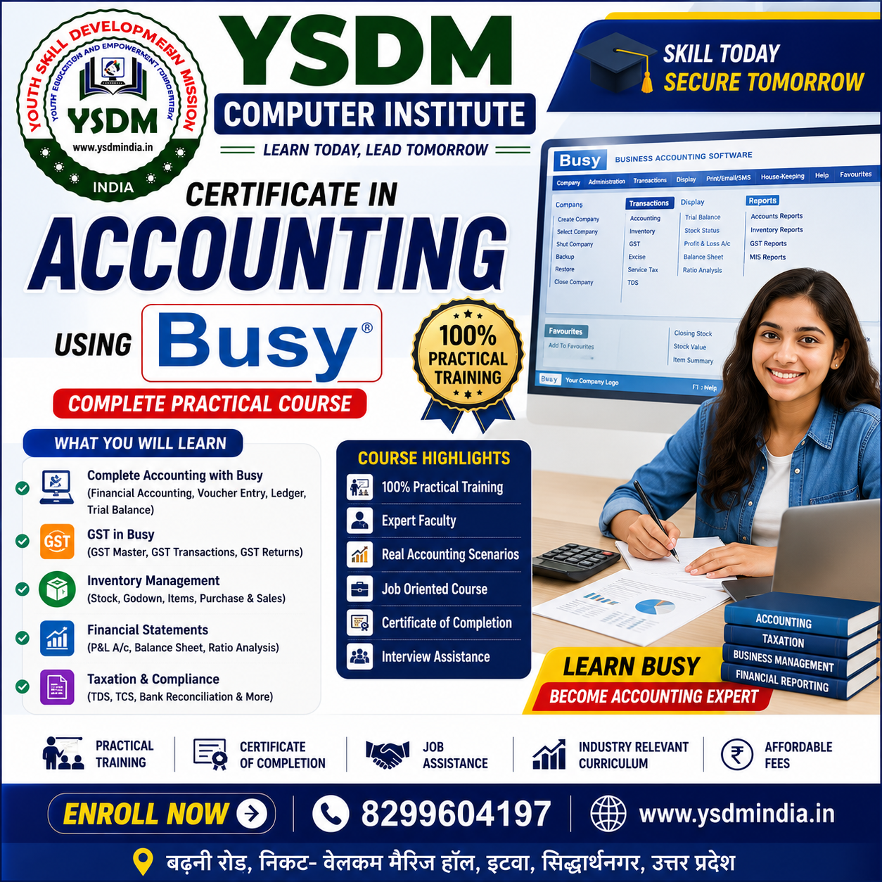 Certificate in Accounting using Busy ERP